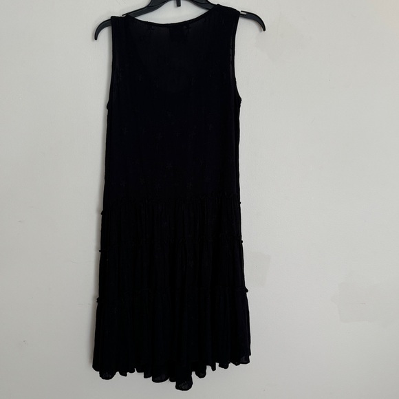 Violet Weekend Floral Eyelet Embroidered Midi Tiered Dress Black Size S - Picture 5 of 7